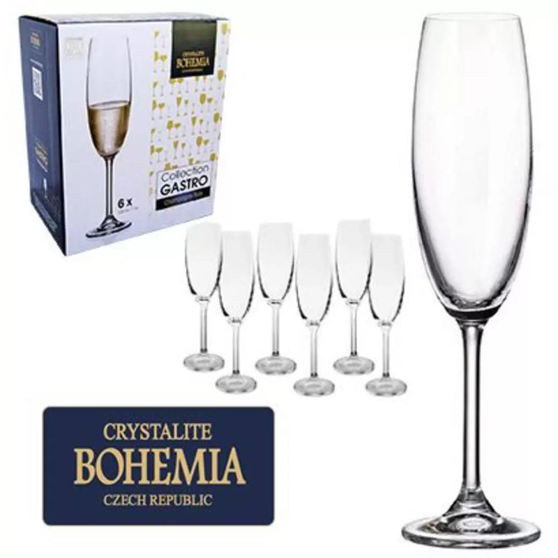 6 Taça para champagne em cristal 220 ml Bohemia 4S415220