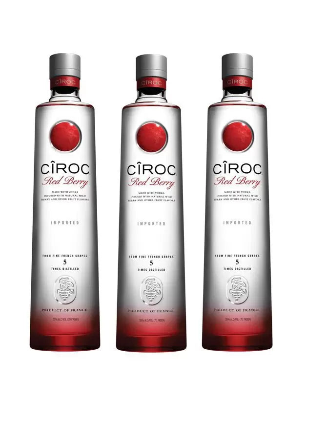 Kit Vodka Ciroc Red Berry 750ml 3 unidades
