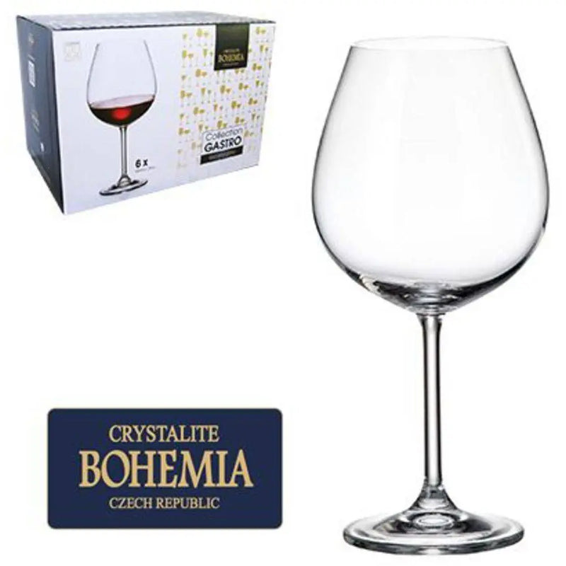 Jogo De Taca De Cristal Para Vinho Bordeau Com 6 Unidades Gastro Bohemia 650ml