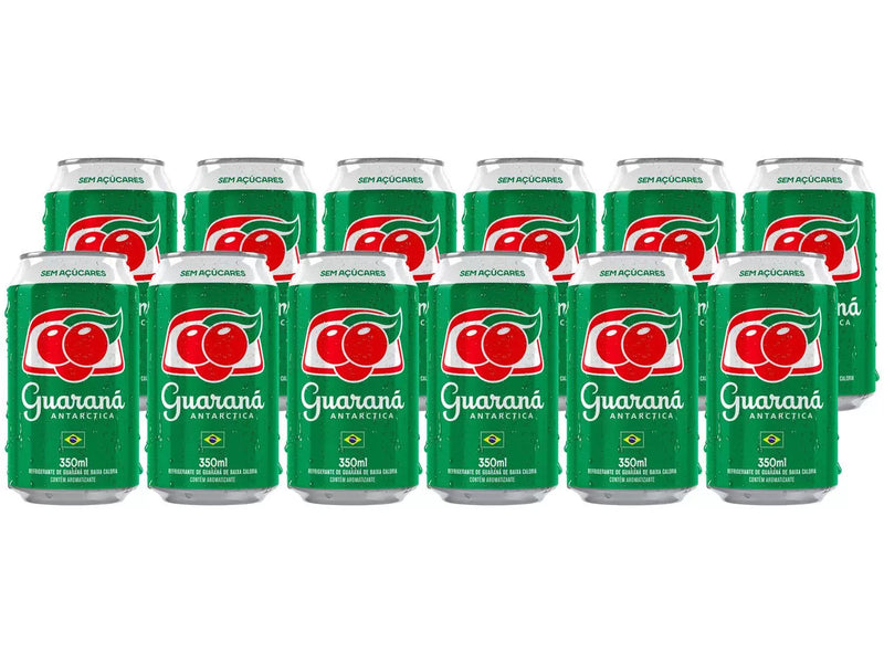 Refrigerante Lata Guaraná Antarctica Zero Diet - 12 Unidades 350ml