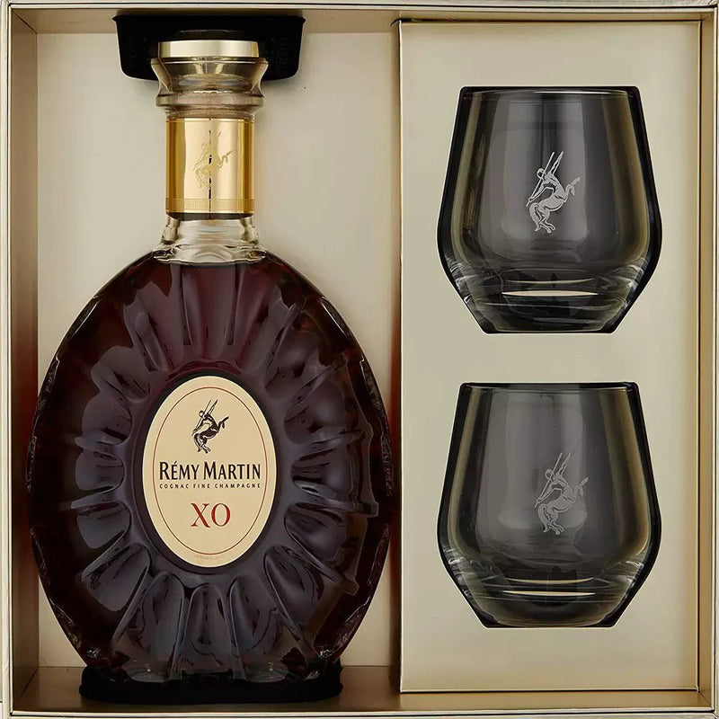 Conhaque remy martin xo 1l com 2 copos vidros