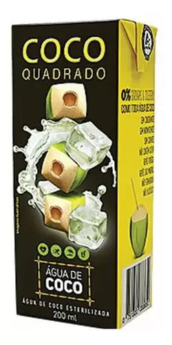 Água De Cocô Quadrado 27 Caixinhas 200ml - Atacado - Coco Quadrado