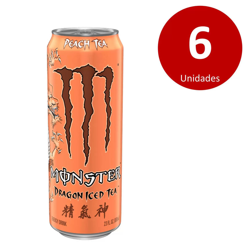 Kit c/6 Monster Energy 473ml - Dragon Ice Tea Peach