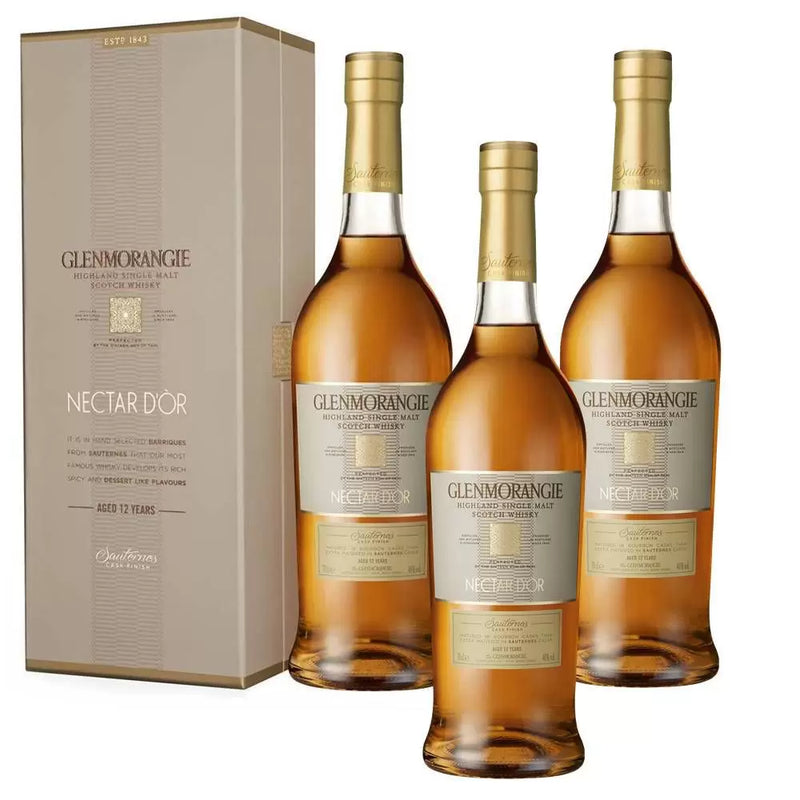 Kit 03 Unidades Whisky Glenmorangie Nectar DOr 12 anos 750ml