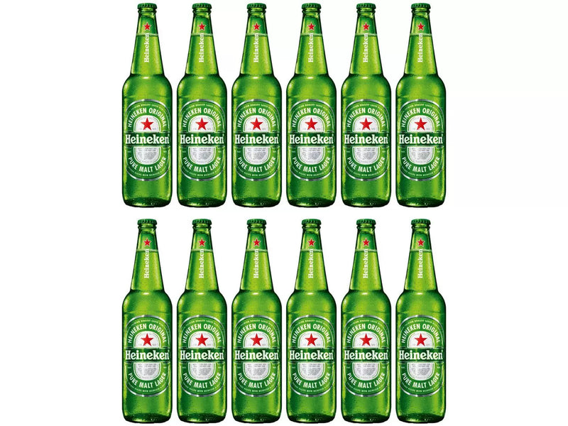 Cerveja Heineken Puro Malte Pilsen - 12 Unidades Garrafa 600ml