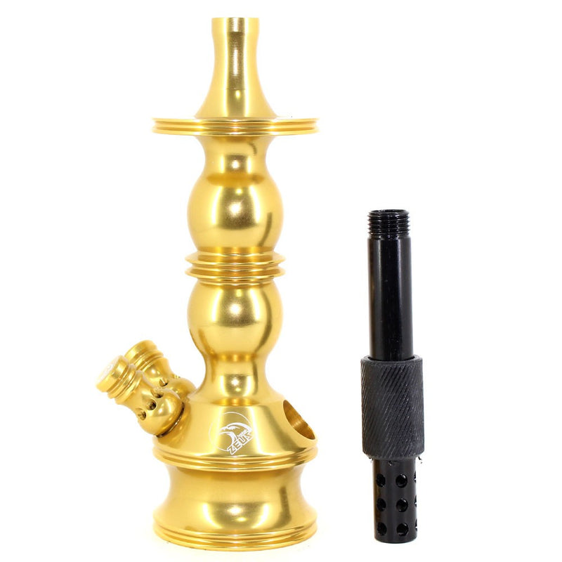 Stem Narguile Pequeno Zeus Single Dourado Gold dois respiros
