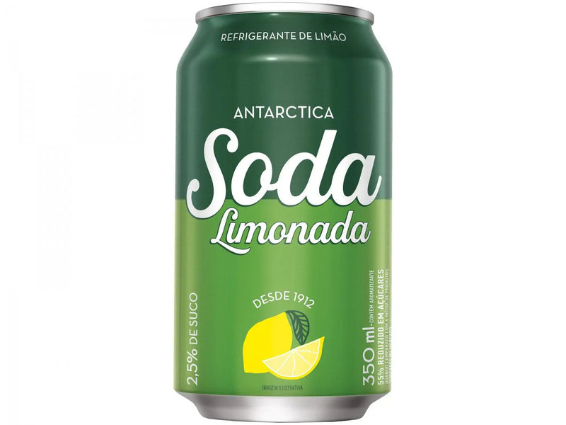 Refrigerante Lata Antarctica Soda Limonada - 12 Unidades 350ml