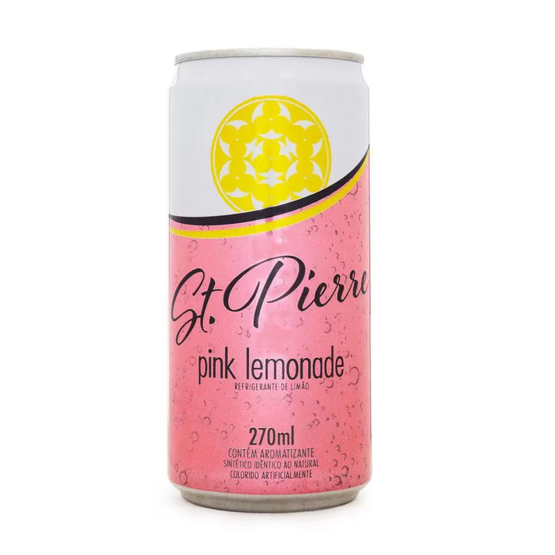 24x Agua Tônica Pink Lemonade ST PIERRE Lata 270ml - St. Pierre