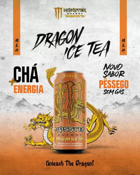 Kit c/6 Monster Energy 473ml - Dragon Ice Tea Peach