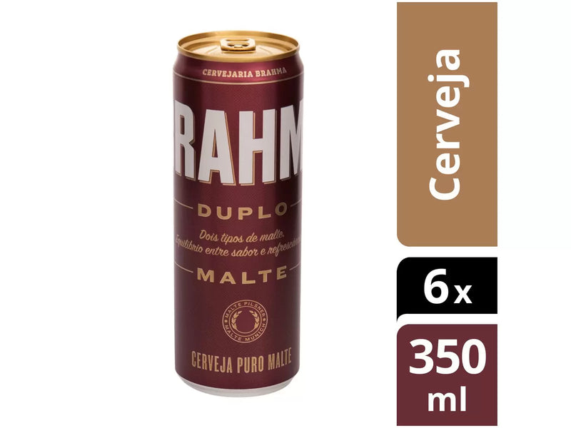 Kit Cerveja Brahma Duplo Malte Lager 6 Unidades - 350ml com Copo
