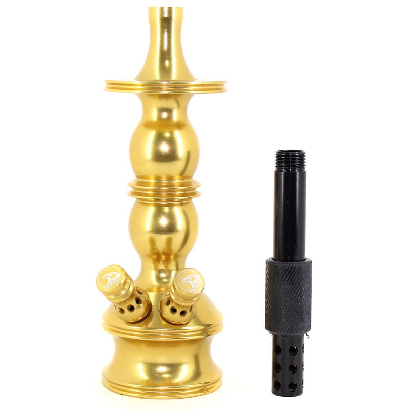 Stem Narguile Pequeno Zeus Single Dourado Gold dois respiros