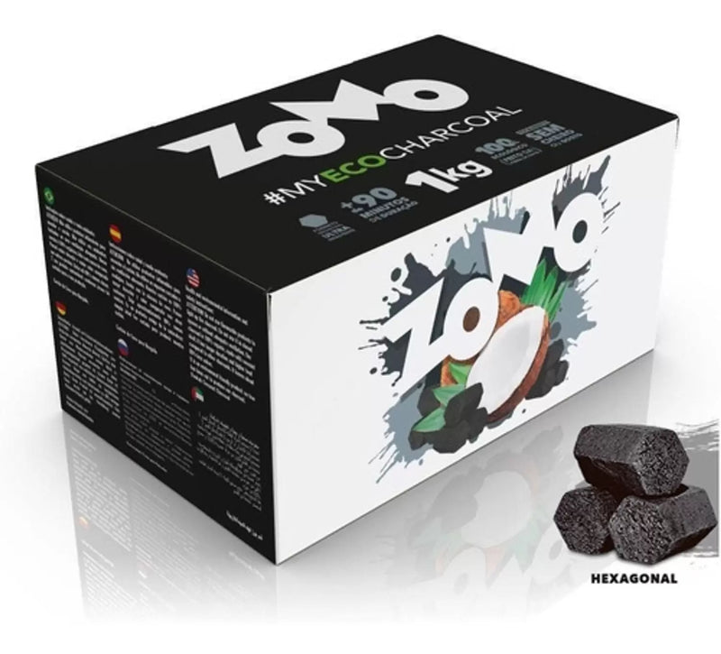 Carvão de coco Zomo e Kimo Plus 1K hexagonal - Zomo/Kimo-Plus