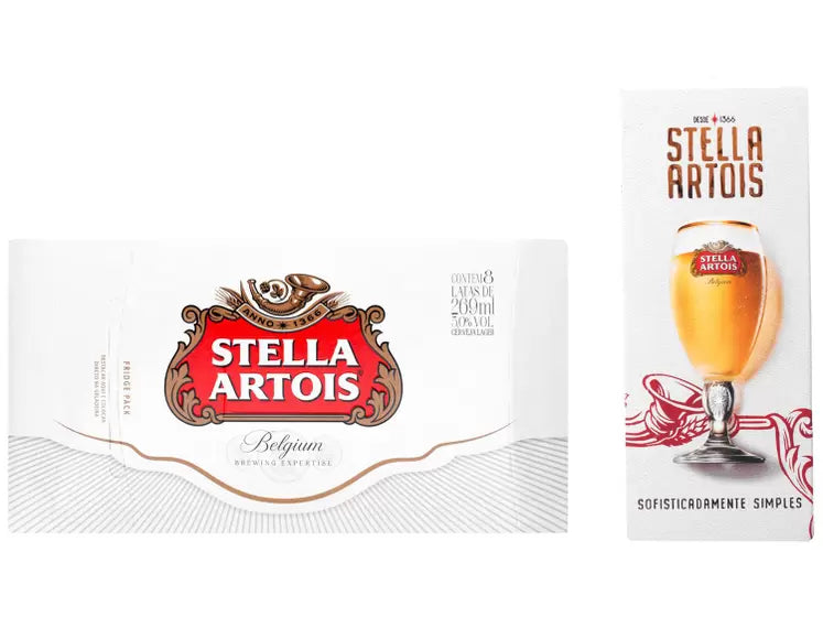 Kit Cerveja Stella Artois American Standard Lager - 269ml Cada 8 Unidades com 1 Taça