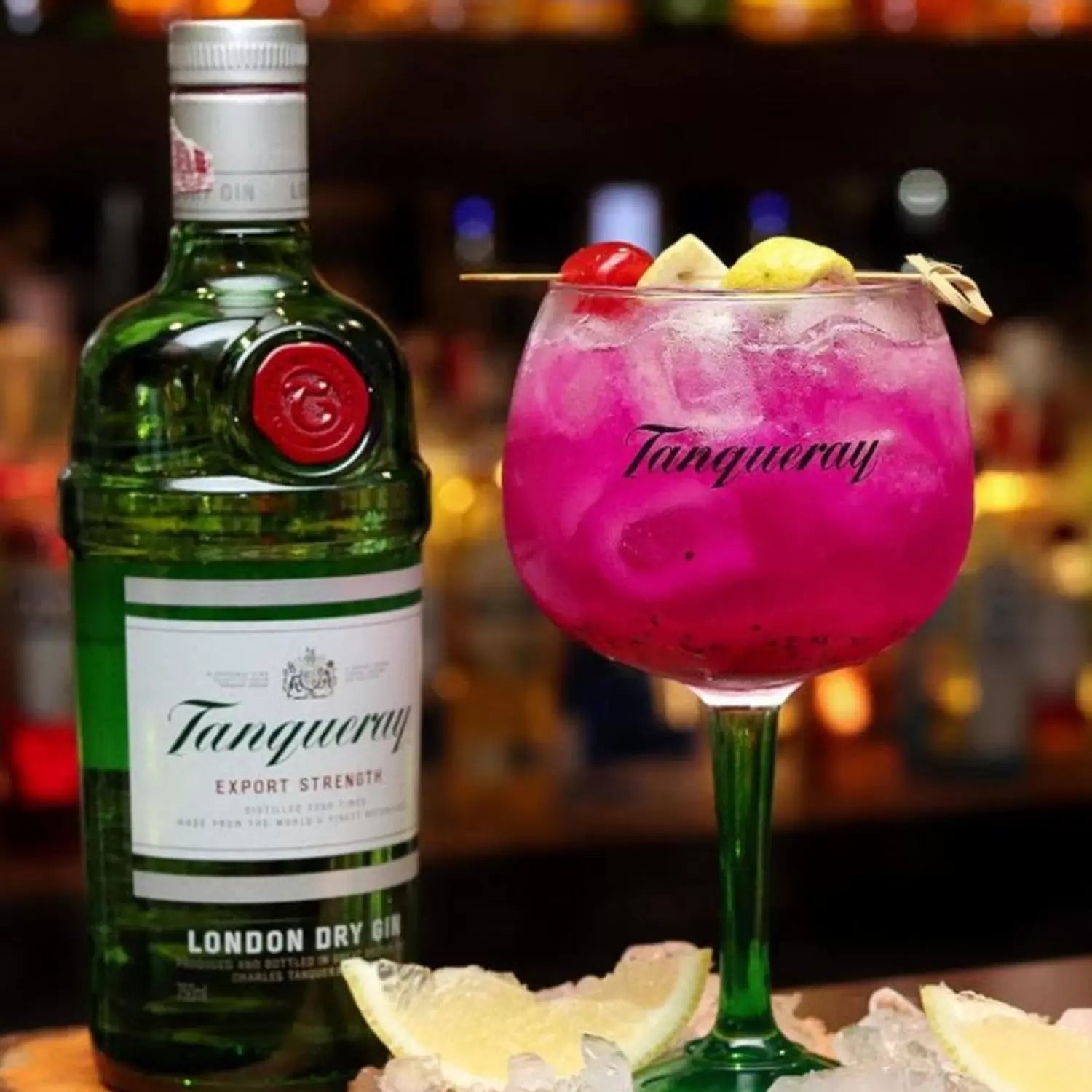 Combo Gin Tanqueray 750ml Original com uma Taça acrílica personalizada