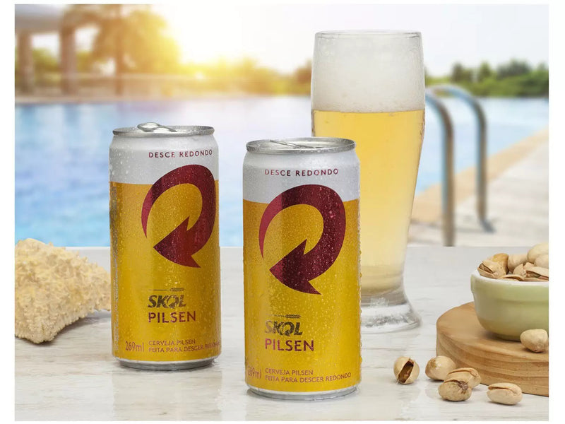 Cerveja Skol Pilsen Lager 15 Unidades Lata 269ml