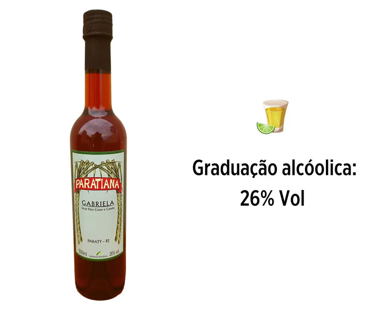Cachaça Gabriela Cravo E Canela Paratiana 500 ml