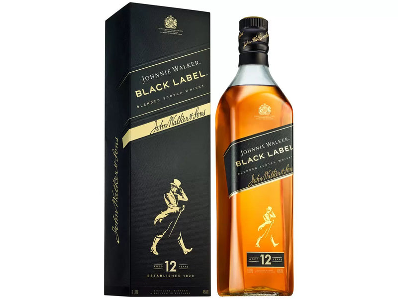 Whisky Johnnie Walker Black Label Escocês 12 anos- 1L