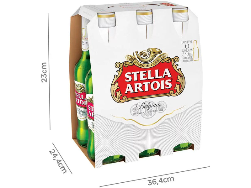 Cerveja Stella Artois Lager 6 Unidades - Long Neck 330ml