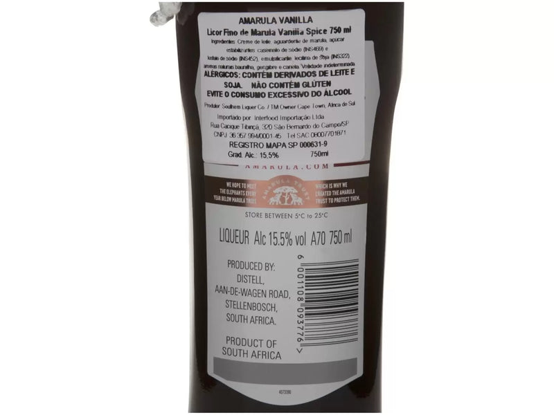 Licor Cream Amarula Baunilha e Gengibre - Vanilla Spice 750ml