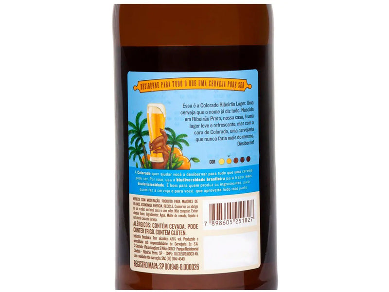Cerveja Colorado Ribeirão Lager Garrafa - 600ml