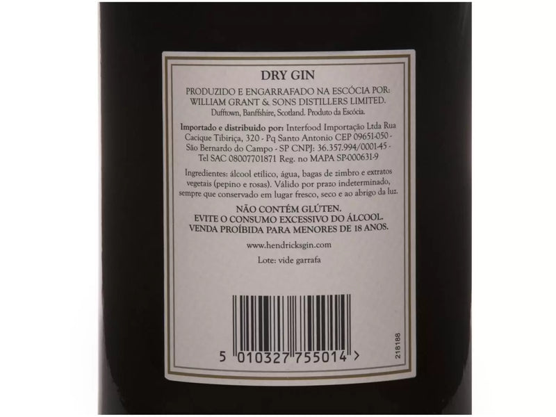Gin Hendricks Artesanal Seco - 750ml