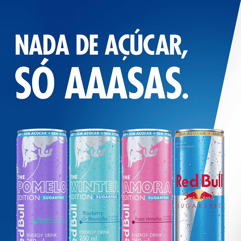 Pack de 24 Latas Red Bull Energético, Pomelo, Sem Açúcar 250ml