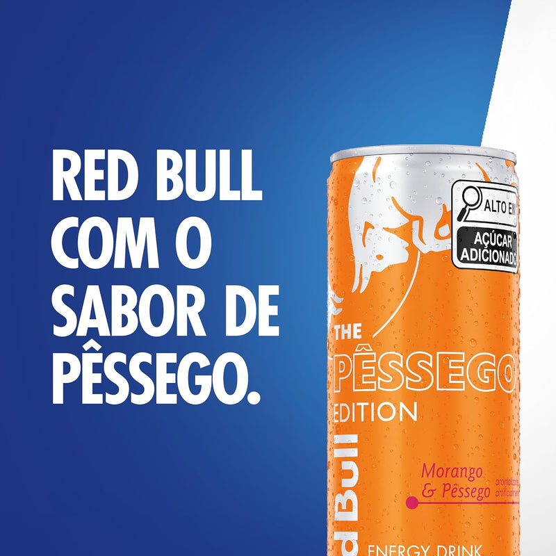 Pack de 24 Latas Red Bull Energético, Morango & Pêssego, 250ml