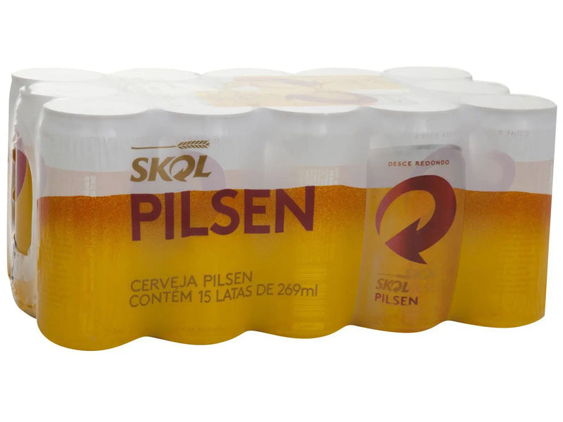 Cerveja Skol Pilsen Lager 15 Unidades Lata 269ml