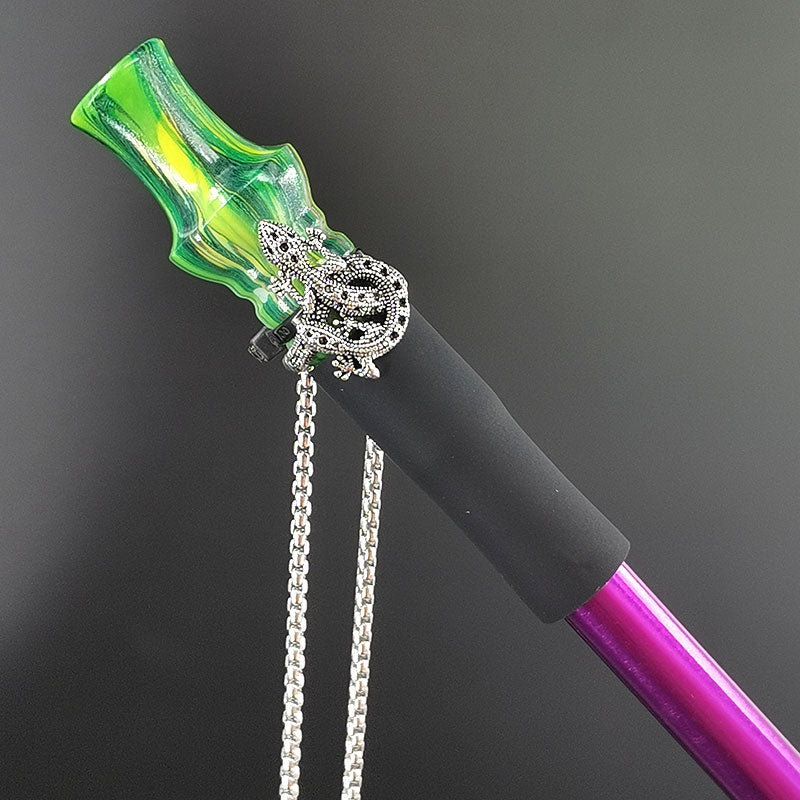 Bocal reutilizável do narguilé com cinta de corrente inoxidável shisha boca dicas da resina de silicone chicha narguille bocal da tubulação de água