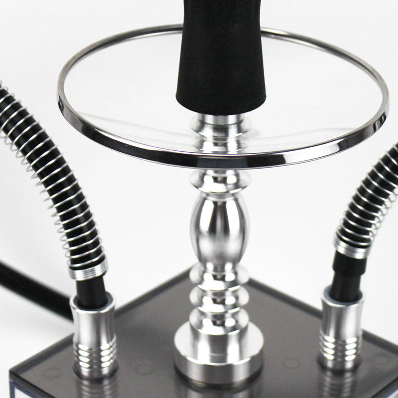 Cubo acrílico hookahs narguile sheesha nargile cachimbas shisha caixa ket cubo acrílico conjunto com 2 mangueira de luz led silicone tigela