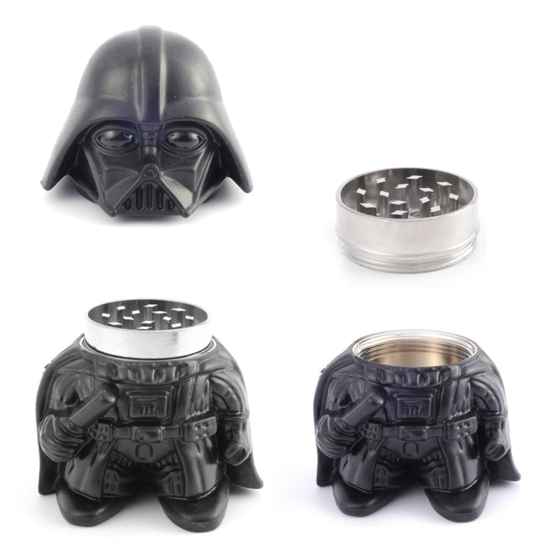 Moedor de forma de guerreiro com caixa de armazenamento, triturador de erva de tabaco, cachimbo de fumaça, acessórios para cigarros, 1 peça