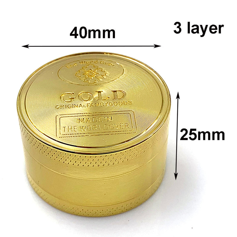Moedor de ervas 3 camadas 4 peças liga de zinco 40mm
